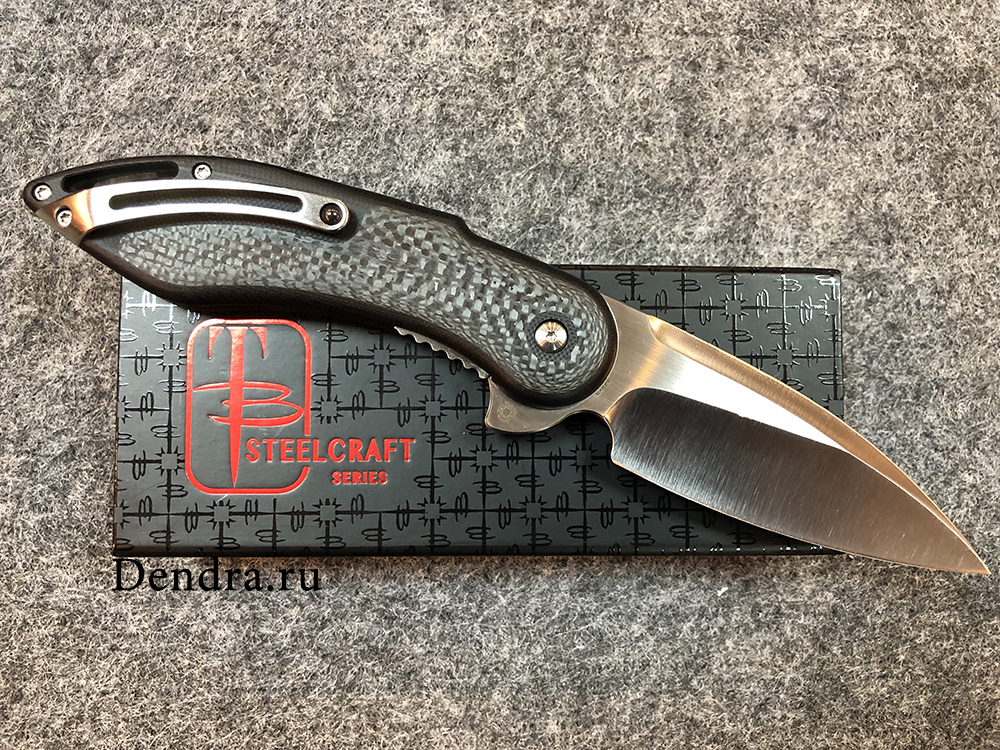 Нож Glimpse 7.0, сталь CPM-S35VN, длина клинка 3.750″, сатин, рукоять G10/карбон,черная,  без дола