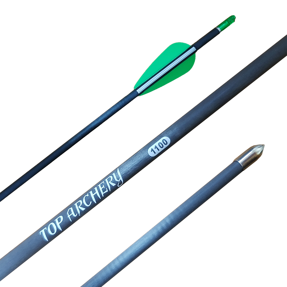 Стрелы TOP, размер 1100, оперение, хвостовик, наконечник, 1 шт