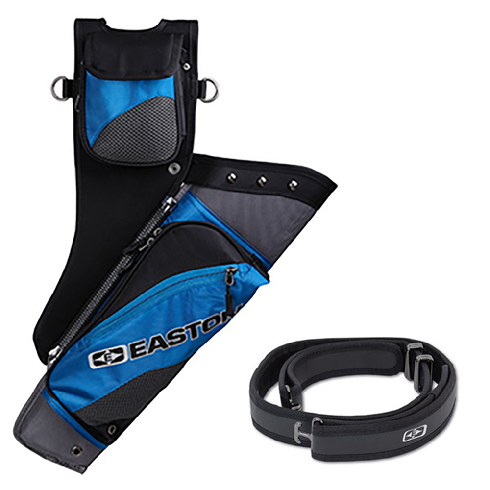 Кивер (колчан) для стрел Deluxe, с ремнем, правый, цвет синий