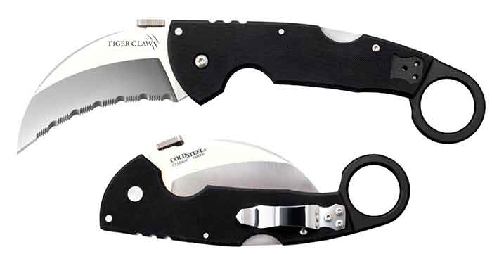 Нож "Tiger Сlaw" складной, сталь Carpenter CTS® XHP, серрейтор, длина клинка 4", рукоять пластик G-1