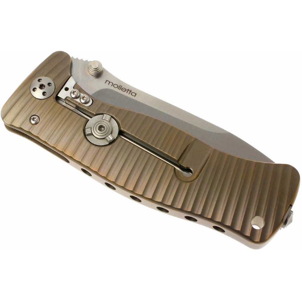 Нож "SR-1" складной, фиксатор "Roto Block", сталь Sleipner, твердость 61 HRC, рукоять титан, цвет бр