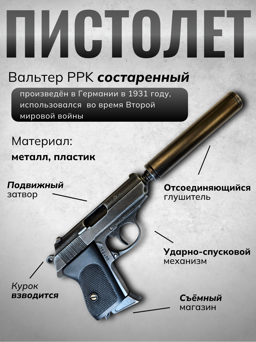 Пистолет полуавтоматический с глушителем, Германия, 1931