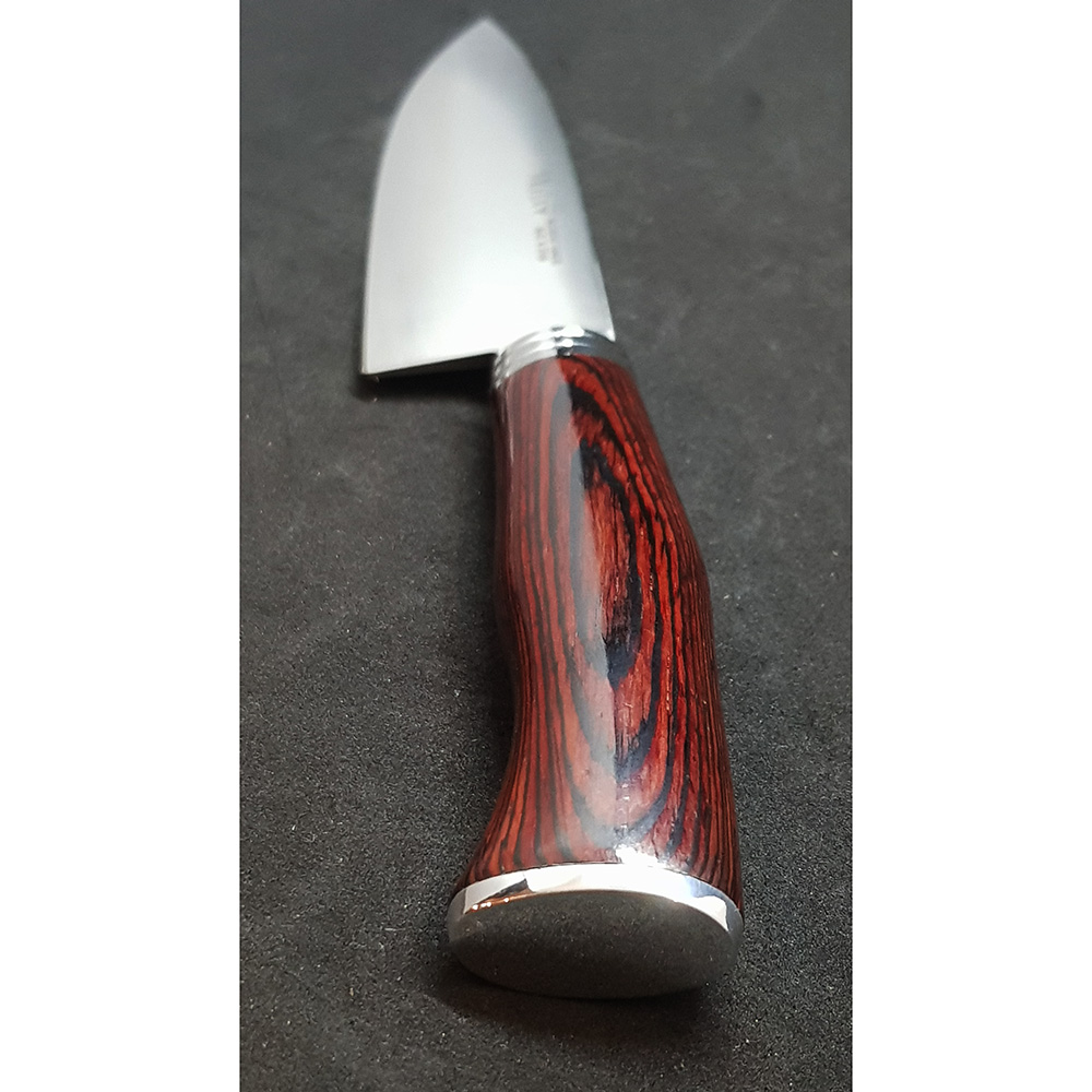 Нож серии "CS" с фикс клинком длиной 15 см, рукоять красная микарта, ножны кожа