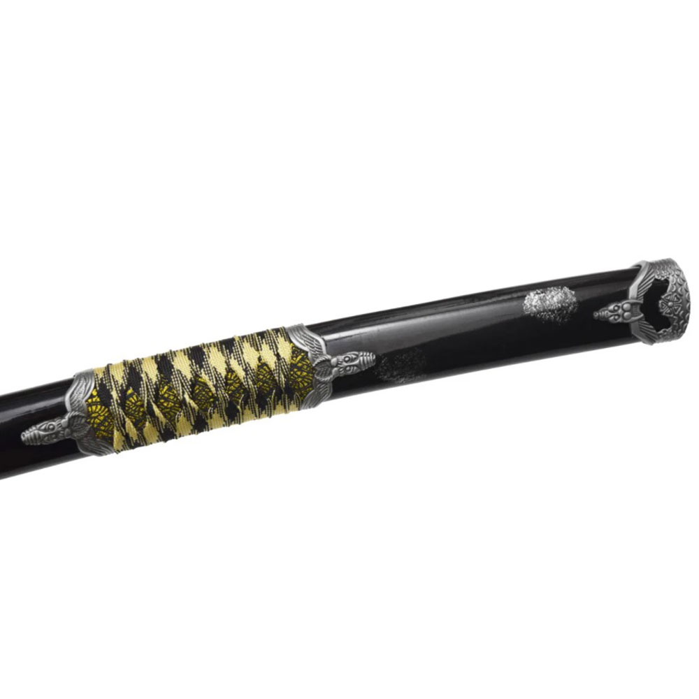 Вакидзаси "Черная Змея", цвет чёрно-серый, ножны плетёные, латунь