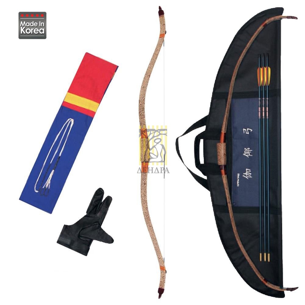 Лук традиционный Kaya KTB, правый/левый, длина натяжения 52", сила 55lbs, с комплектом аксессуаров (