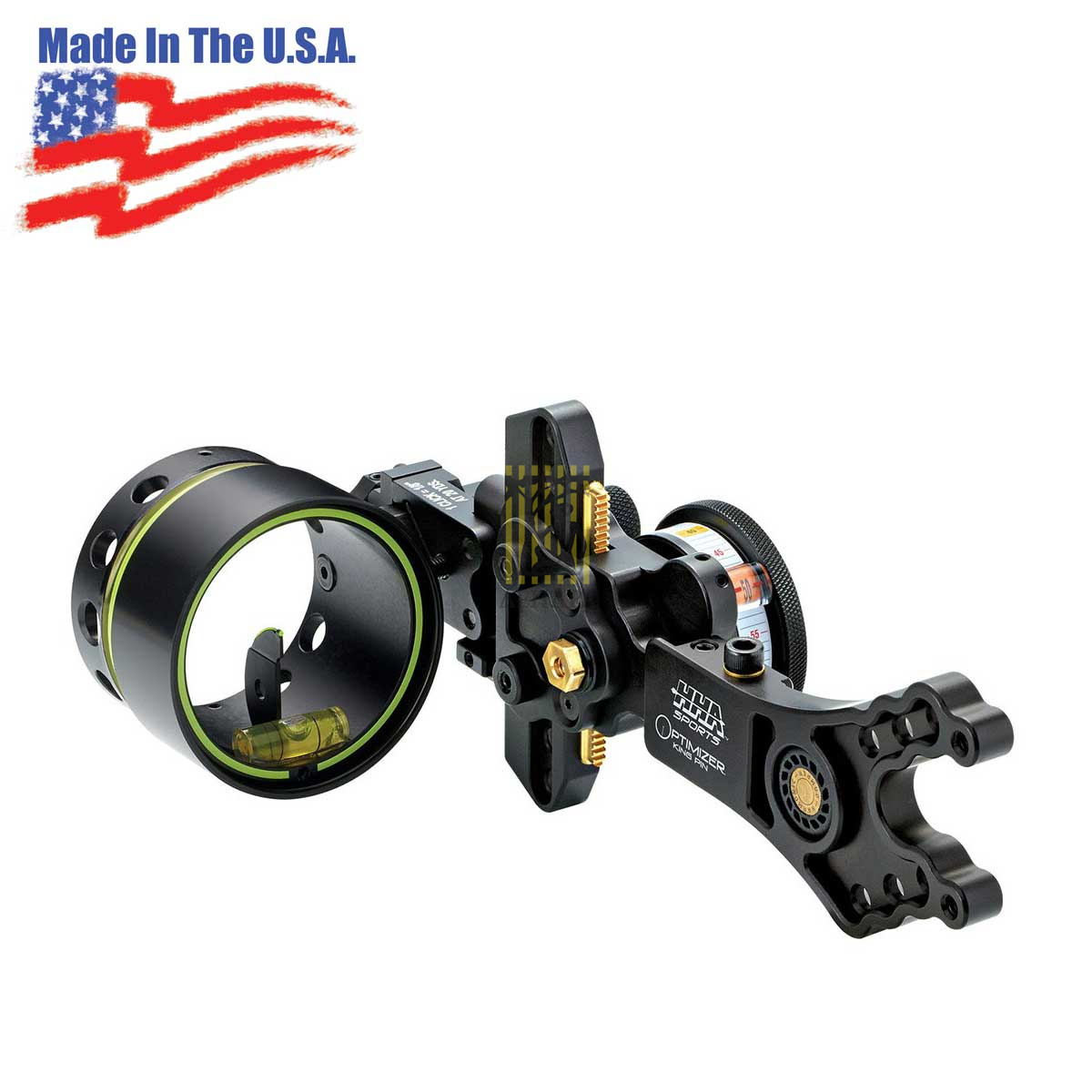 Прицел охотничий для блочного лука Optimizer King Pin XL, микронастройка, регулировка до 100 м, диам