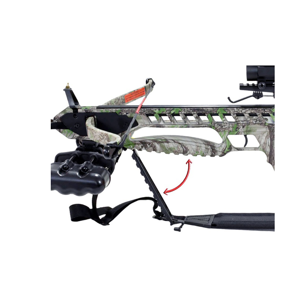 Арбалет рекурсивный, начальная скорость 245 фут/сек, размах плечей 26", длина натяжения 10,5", сила