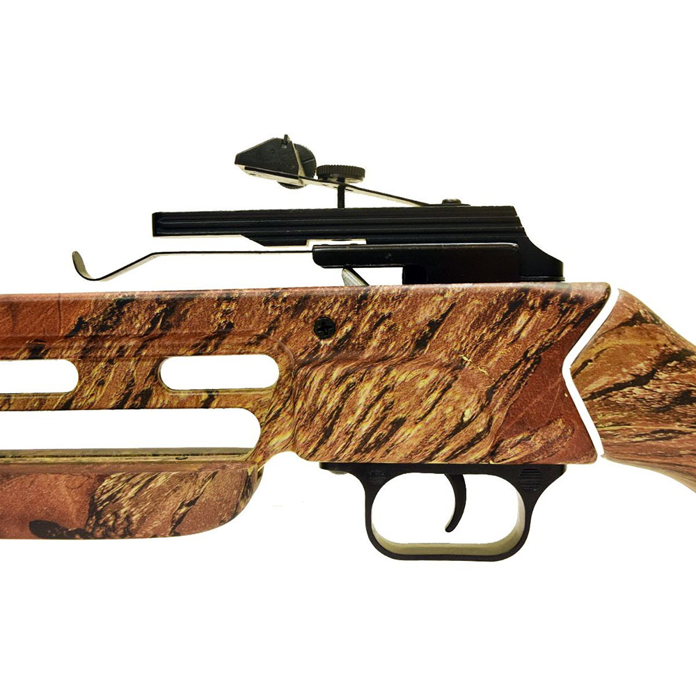 Арбалет рекурсивный, приклад дерево, плечи фиброглас, начальная скорость 210 фут/сек, сила 95 Lbs, д