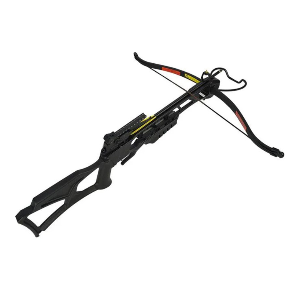 Арбалет рекурсивный силой 95 Lbs, цвет черный,  стрингер для установки тетивы, воск, 2 стрелы. 