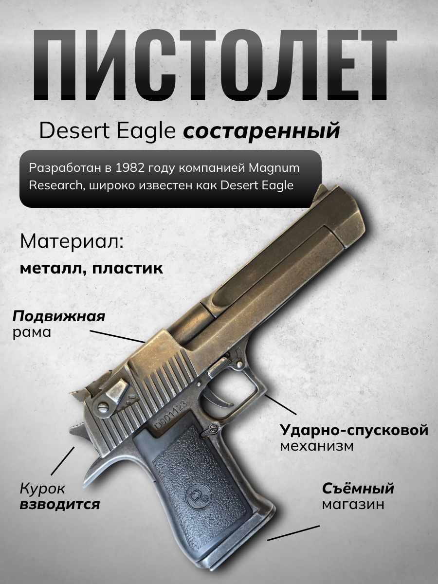 Пистолет полуавтоматический, "Desert Eagle", калибр 9-12,7 мм., США-Израиль 1982 год