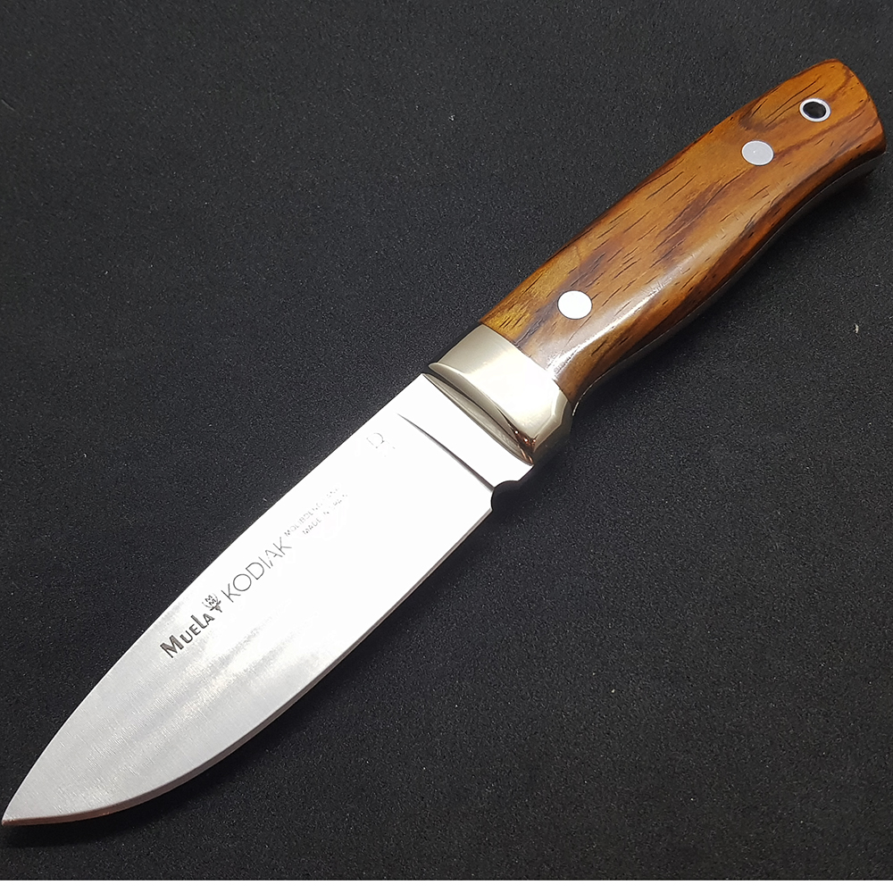 Нож "KODIAK" с фикс клинком длиной 10 см, рукоять красное дерево кокоболо, ножны кожа