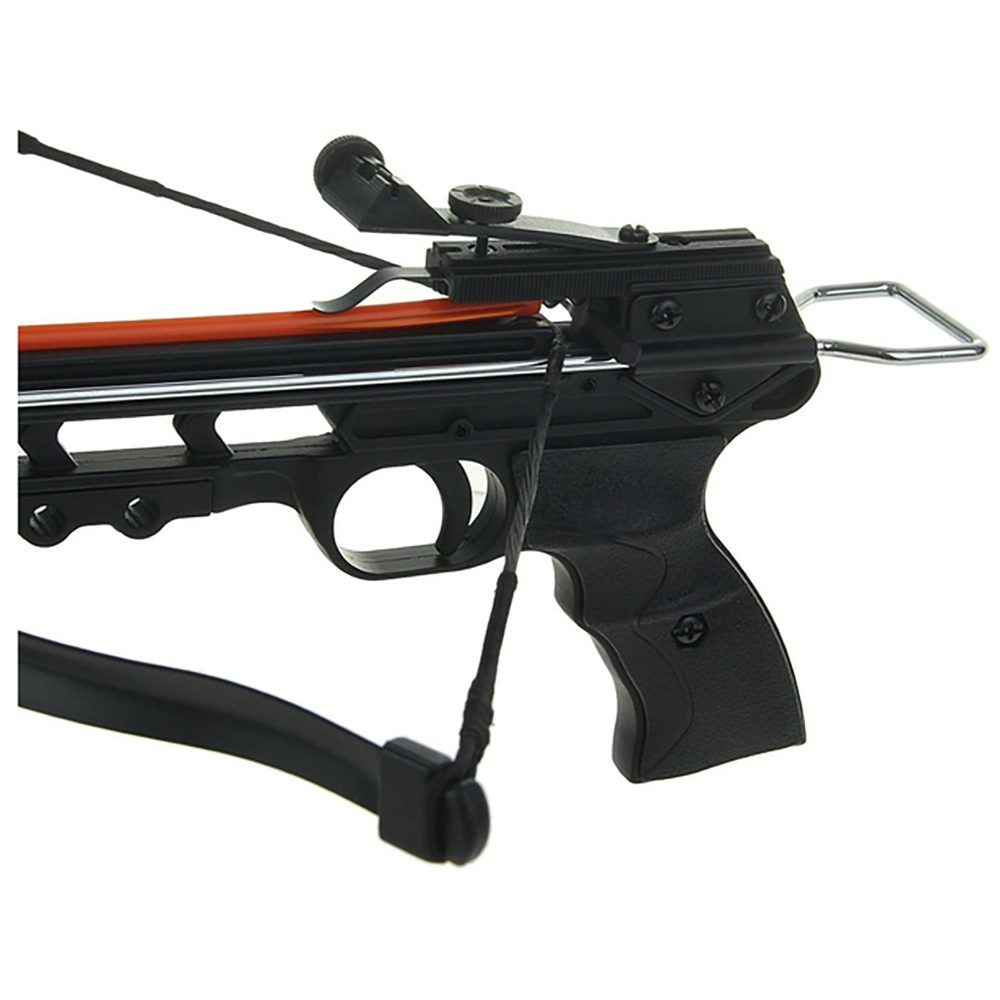 Арбалет-пистолет силой 50 lbs, приклад и ствол алюминий, без упора, 5 пластиковых стрел в комплекте,