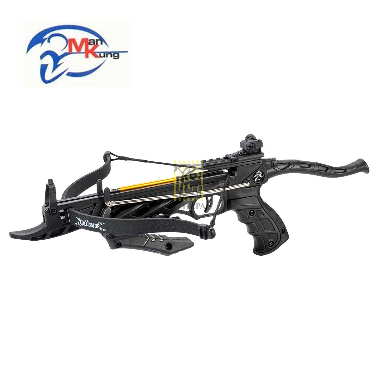 Арбалет-пистолет Alligator начальная скорость 185 фут/сек, расстояние между осями 16,5", длина натяж