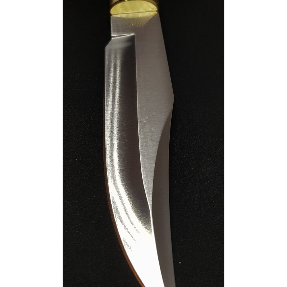 Нож "ALBAR" с фикс клинком длиной 18 см, рукоять рог оленя, ножны кожа