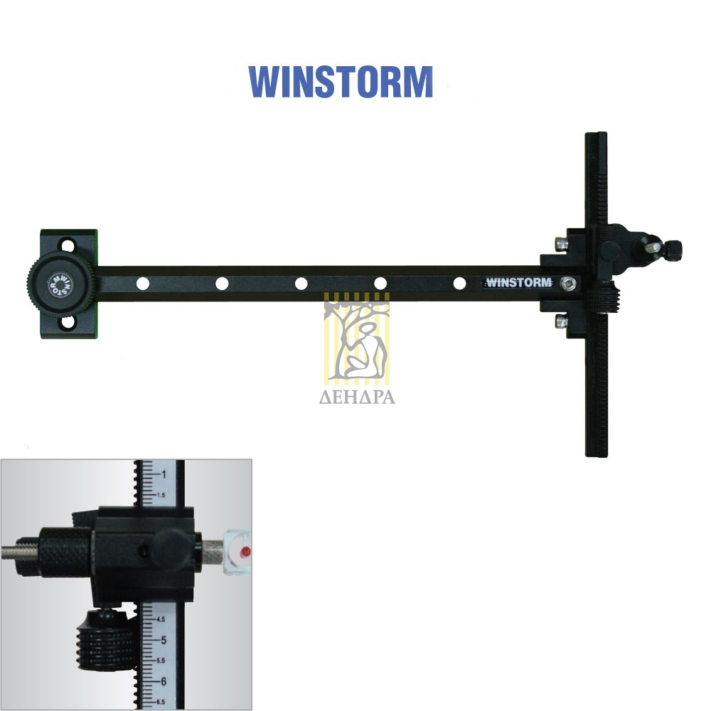 Прицел для классического лука Winstorm, удлиненная штанга, правый, материал алюминий, цвет черный