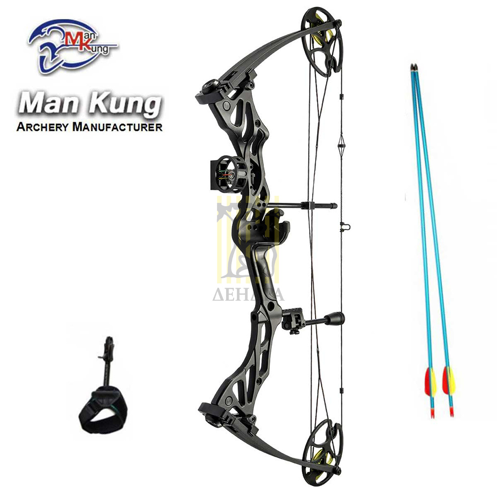 Лук блочный FOSSIL, начальная скорость 295 фут/сек, сила 60 Lbs, длина натяжения от 25" до 31", база