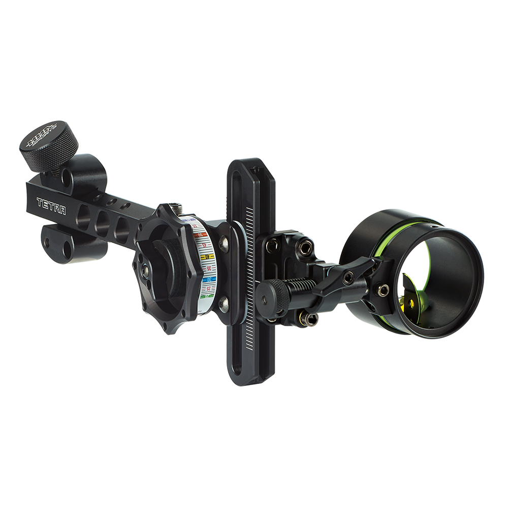 Прицел охотничий для блочного лука Tetra Tournament с микронастройками быстросъемный, диаметр скопа