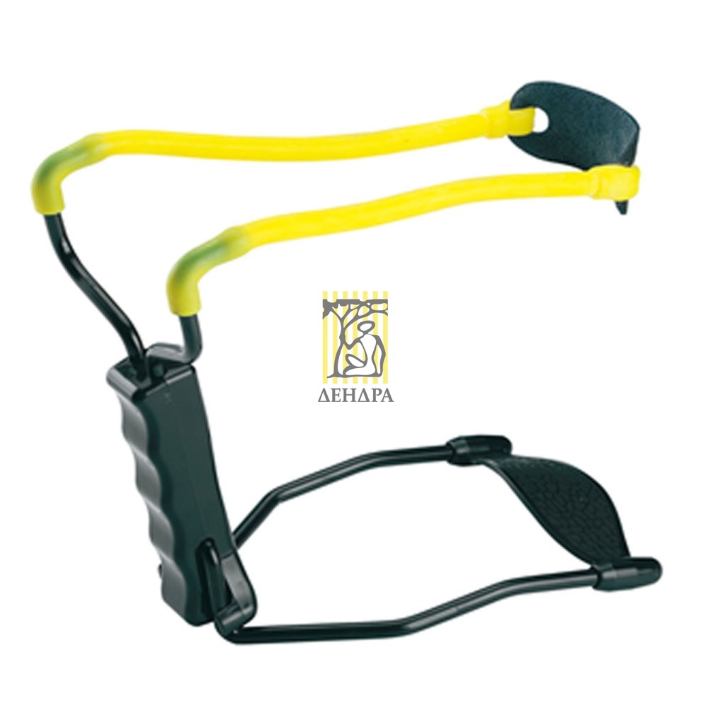 Рогатка средняя, рукоять пластик с металлической срединой для крепления жгута, с упором