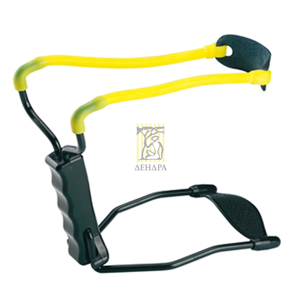 Рогатка большая, рукоять пластик с металлической срединой для крепления жгута, с упором