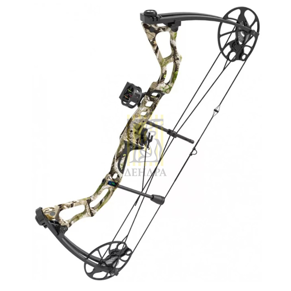 Лук блочный, сила 60 Lbs, между осями 30", длина натяжения 19-31", с комплектом аксессуаров: 4 карбо