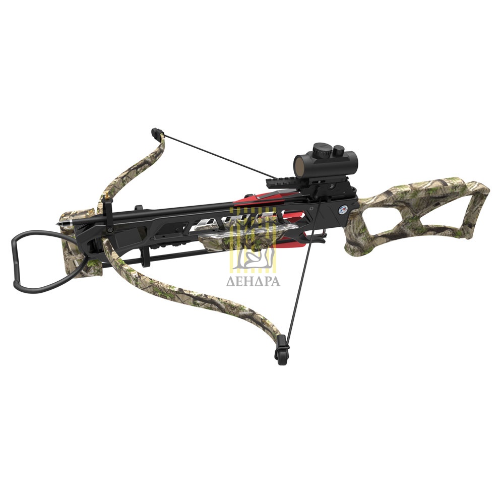 Арбалет рекурсивный силой 95 Lbs, цвет зеленый камуфлированный, с комплектом аксессуаров