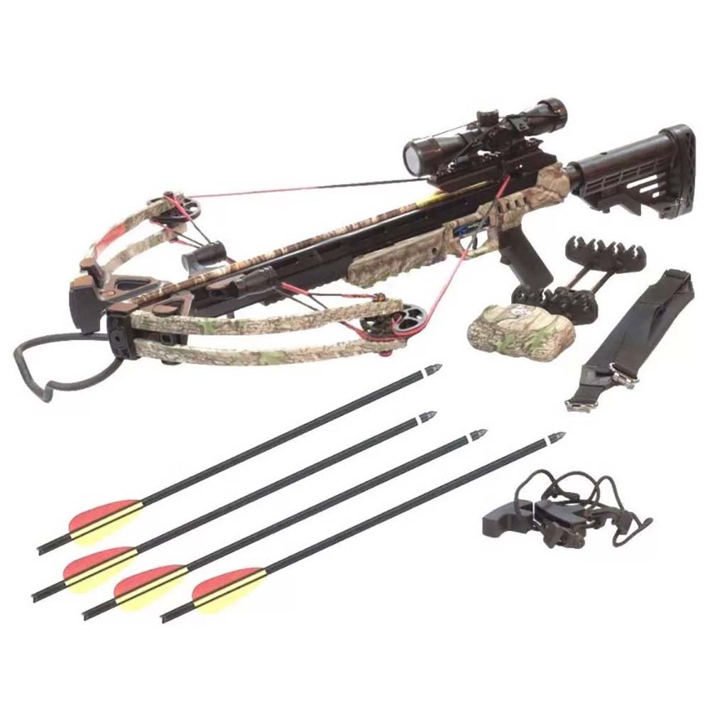 Арбалет блочный с защитой от холостого выстрела, начальная скорость 370 фут/сек, расстояние между ос