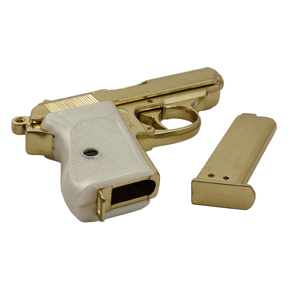 Пистолет полуавтоматический, выполнен из металла и пластика, с имитацией механизма зарядки и стрельб