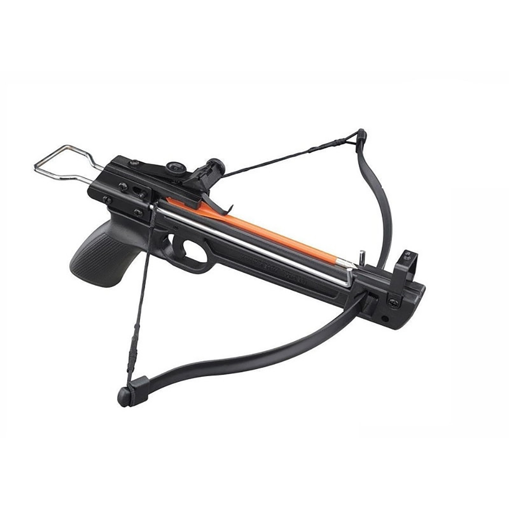 Арбалет-пистолет силой 50 lbs, рукоять платик, без упора, 5 пластиковых стрел в комплекте, цвет черн