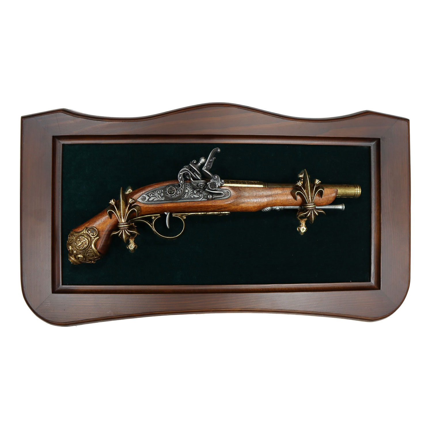 Французский кавалерийский пистолет 1800г. на бархатном панно. Интерьерная композиция.