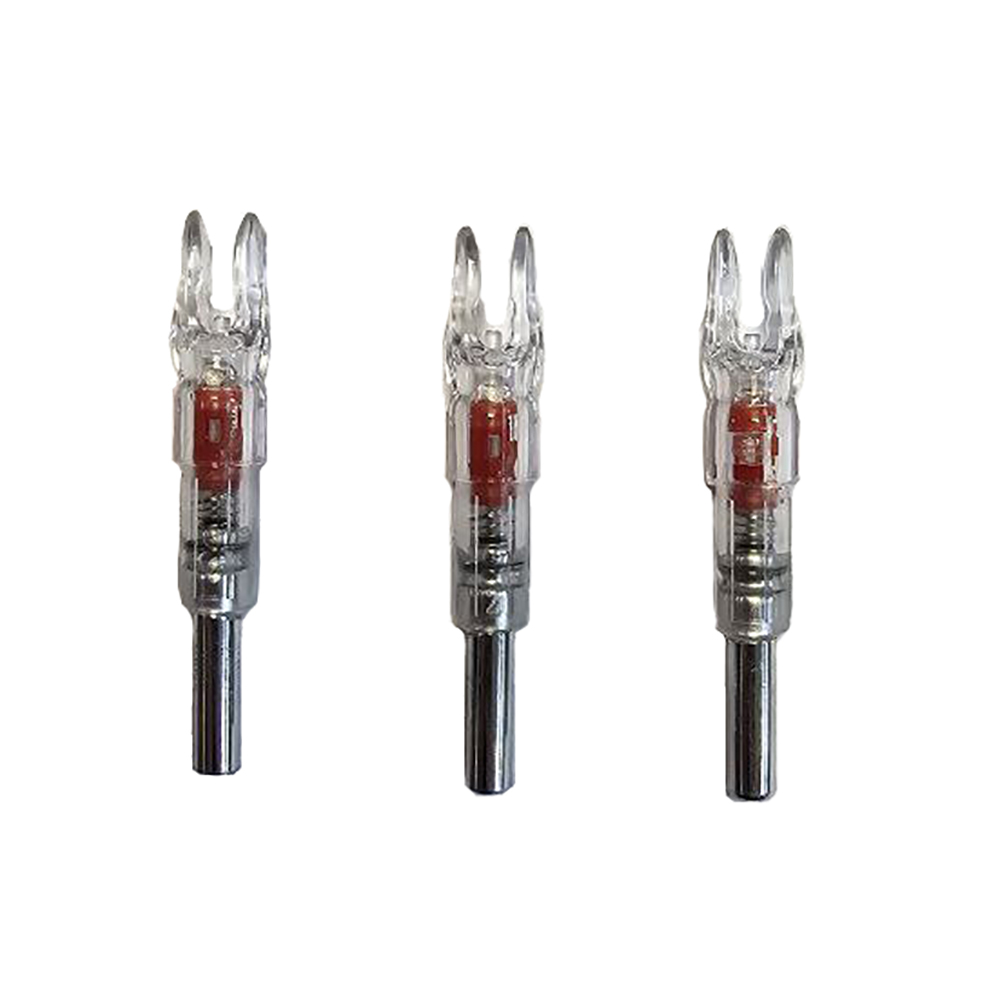 Хвостовик светящийся диаметр 6,2 мм для лучных стрел, цвет красный, 3 штуки в упаковке