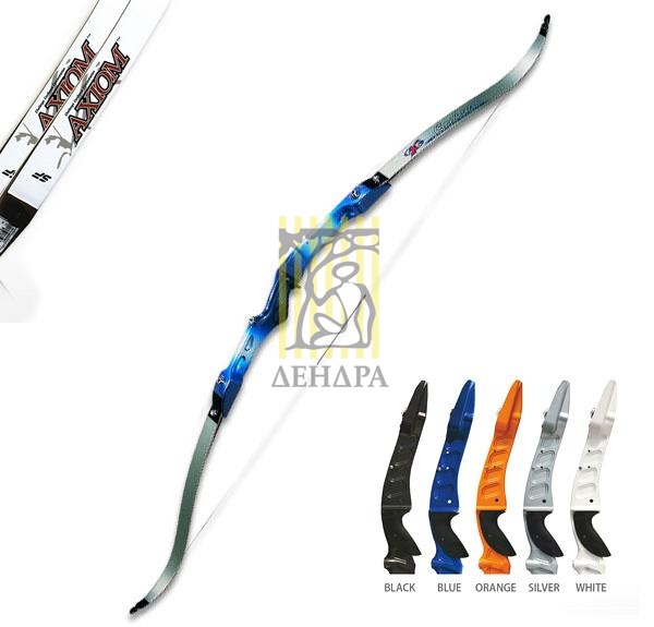 Лук классический AXIOM, длина 68", сила 26 lbs, рукоять алюминий, цвет серебристый, плечи файберглас