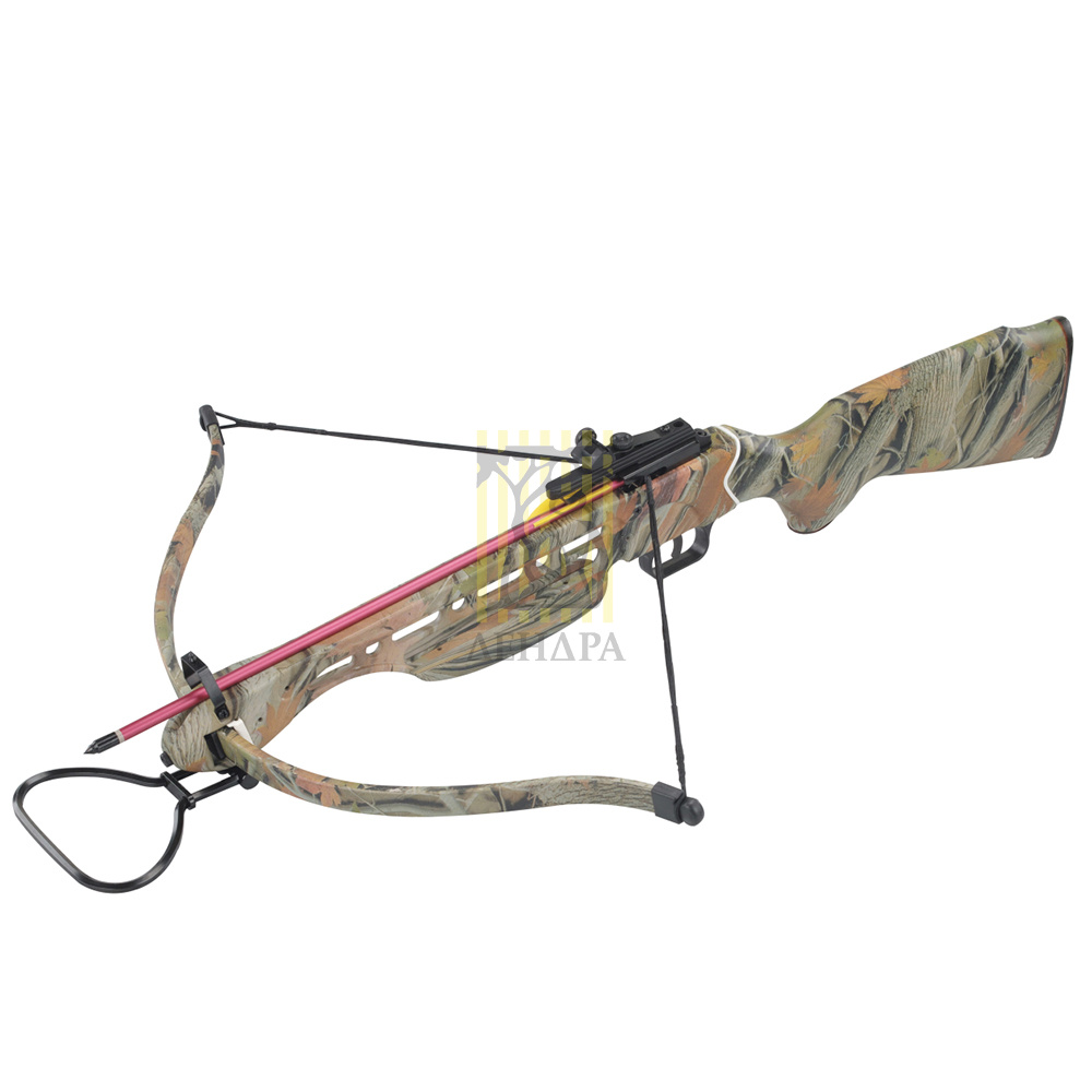 Арбалет рекурсивный силой 95Lbs, ствол алюминий, приклад дерево, 2 алюминиевые стрелы, цвет камуфляж