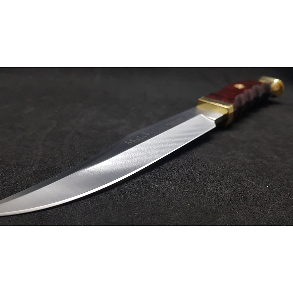 Нож "BOWIE" с фикс клинком длиной 16 см, рукоять Pakka wood, ножны кожа