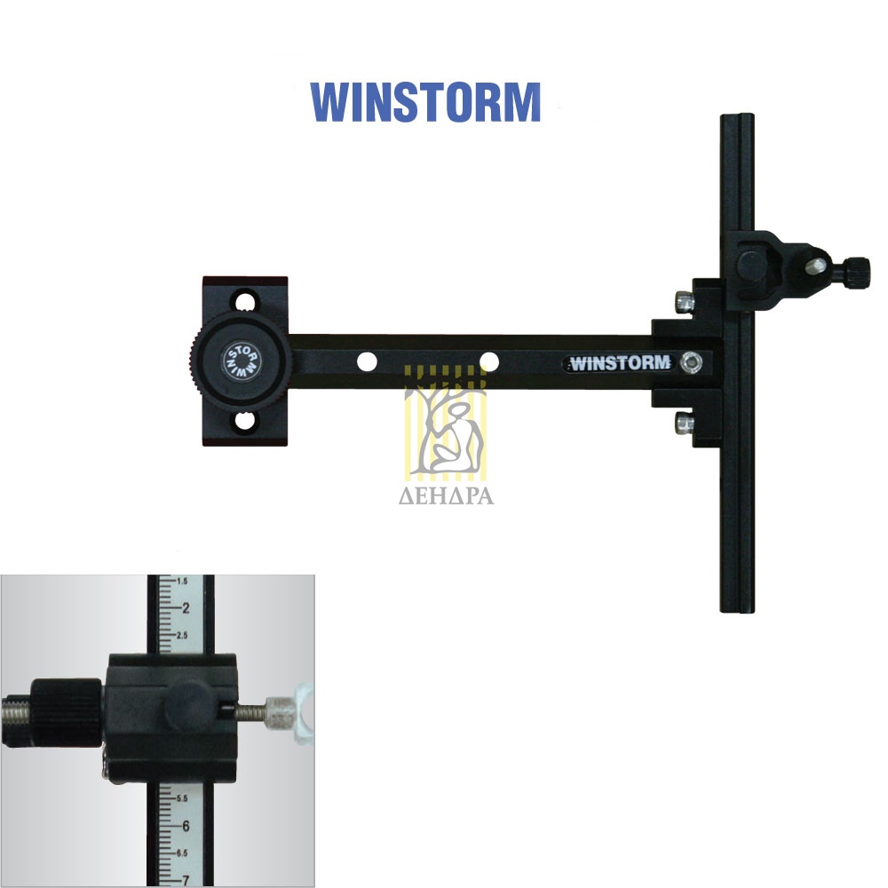 Прицел для классического лука Winstorm, короткая штанга, правый, материал алюминий, цвет черный