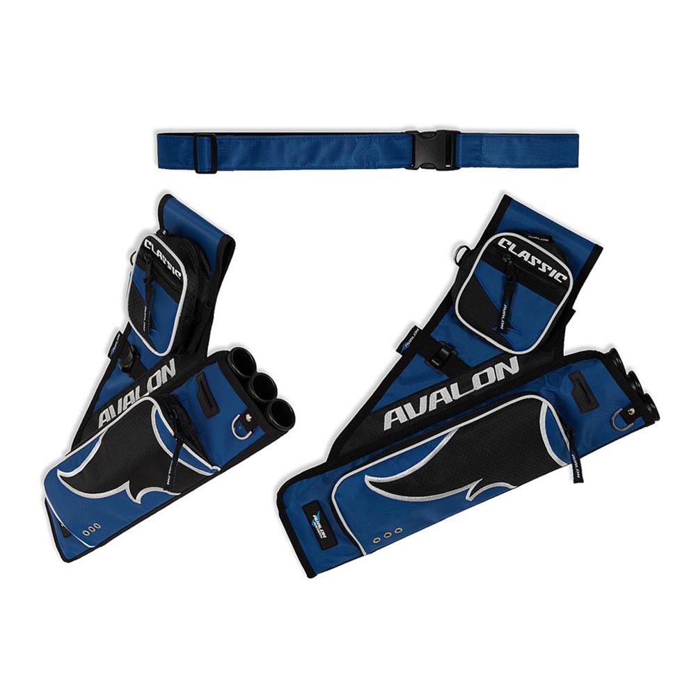 Кивер-колчан AVALON CLASSIC поясной для стрел, 3 трубки, 2 кармана, правый, ремень в комплекте, цвет