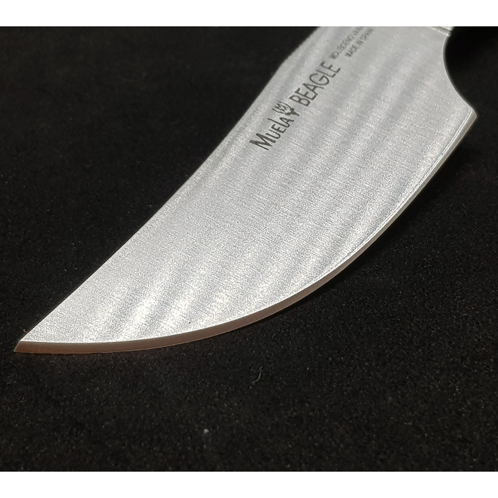 Нож "BEAGLE" с фикс клинком длиной 11см, рукоять рог оленя, ножны кожа