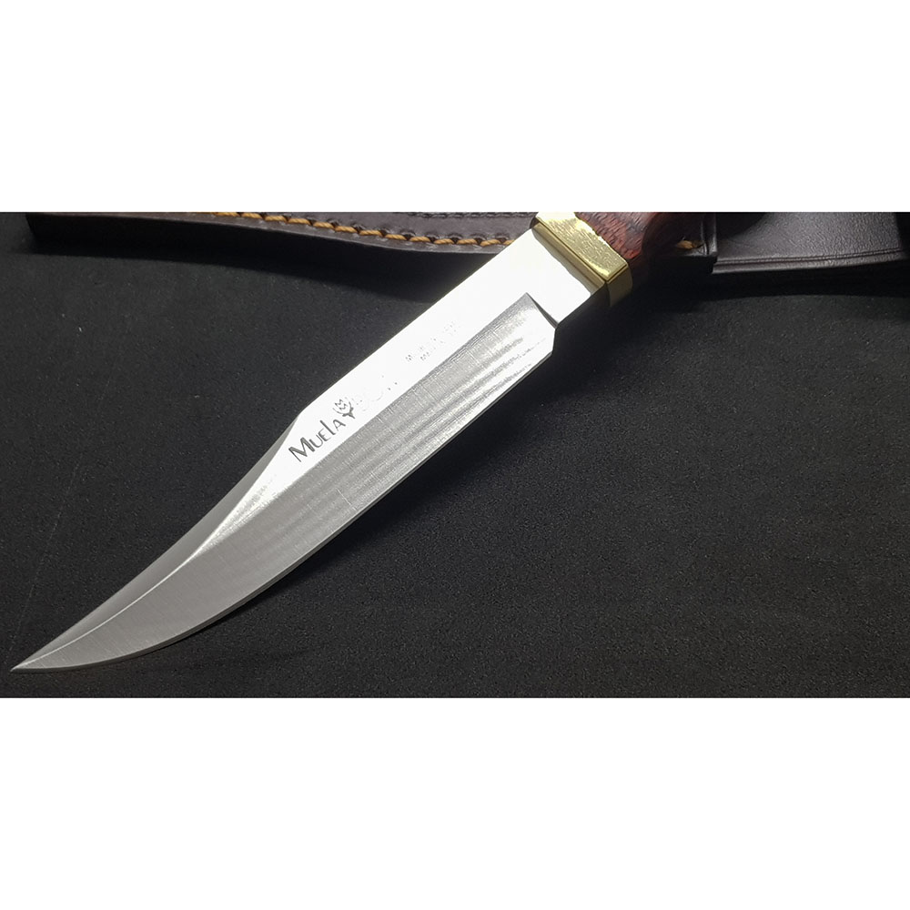 Нож "BOWIE" с фикс клинком длиной 16 см, рукоять Pakka wood, ножны кожа