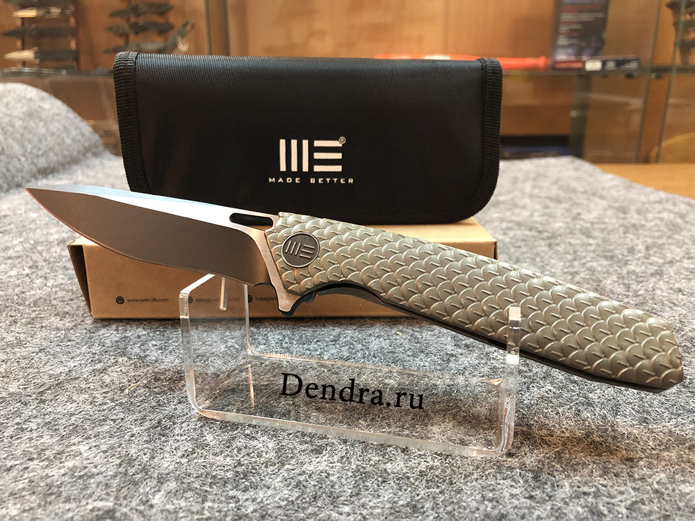 Нож 604L, цвет бронза, сталь CPM-S35VN, Drop Point, длина клинка 97 мм, рукоять титан, frame-lock