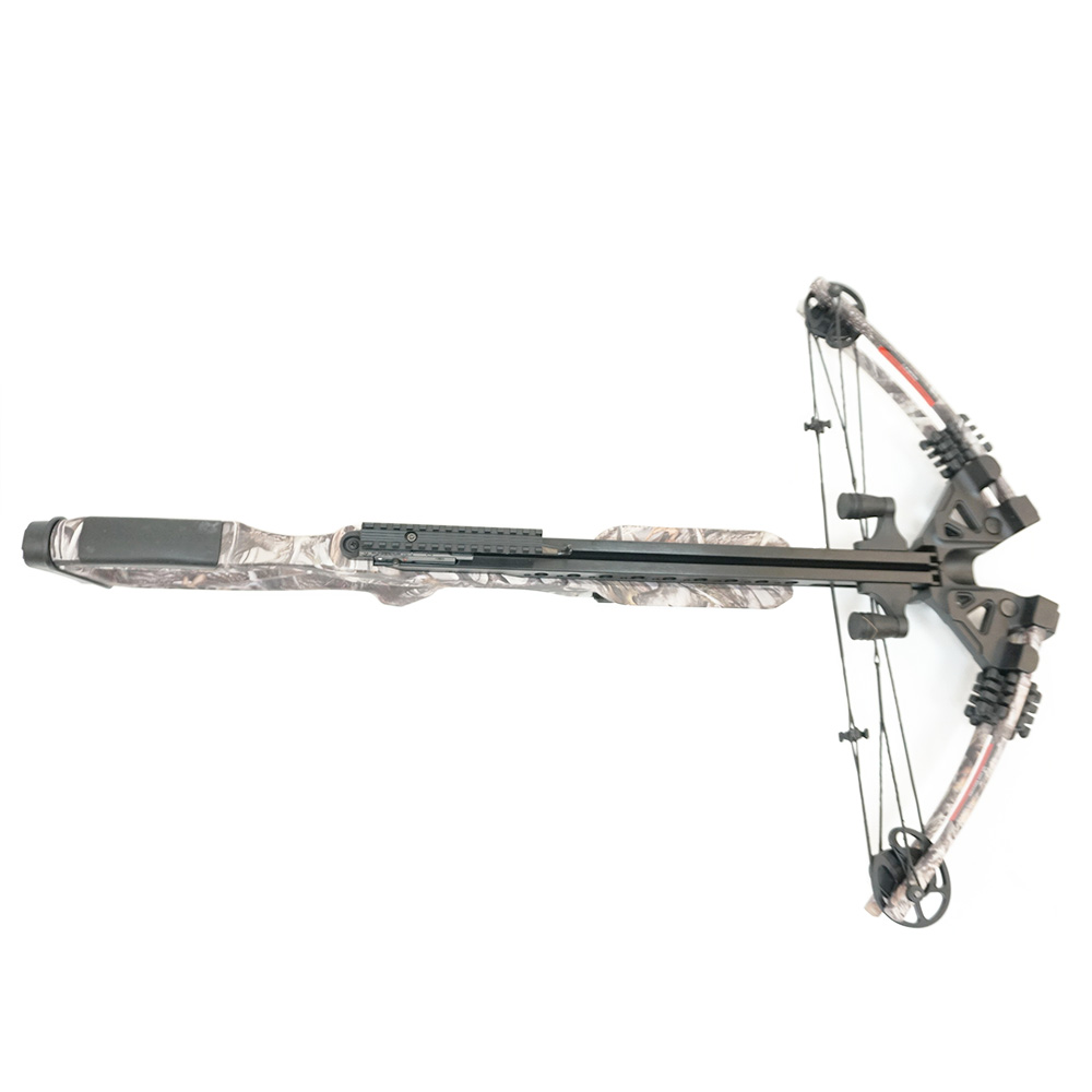 Арбалет блочный, начальная скорость 370 фут/сек, сила 95Lbs, длина натяжения 14", цвет камуфлированн