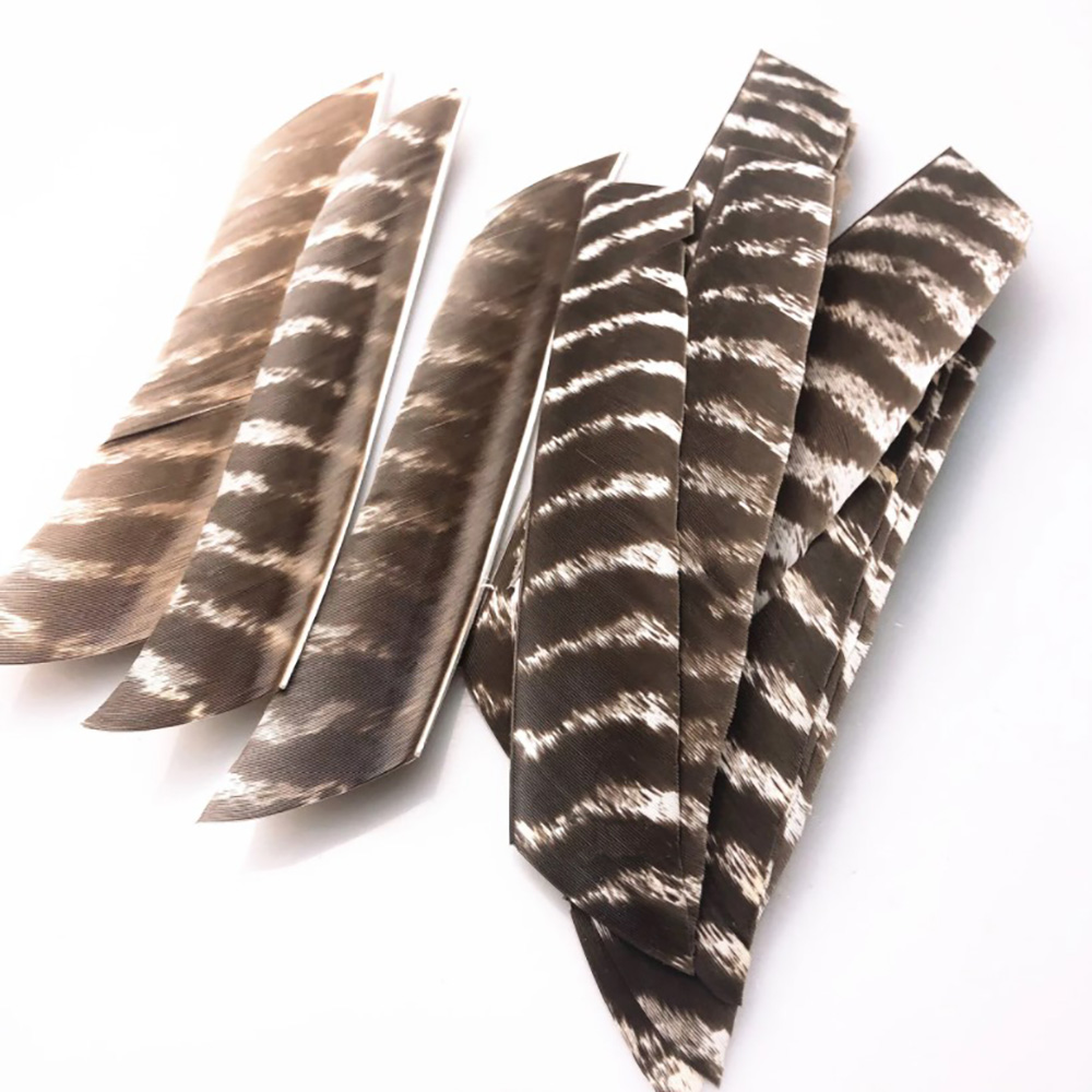 Оперение для стрел натуральное GATEWAY полноразмер, цвет черный с белым, 100 шт/уп