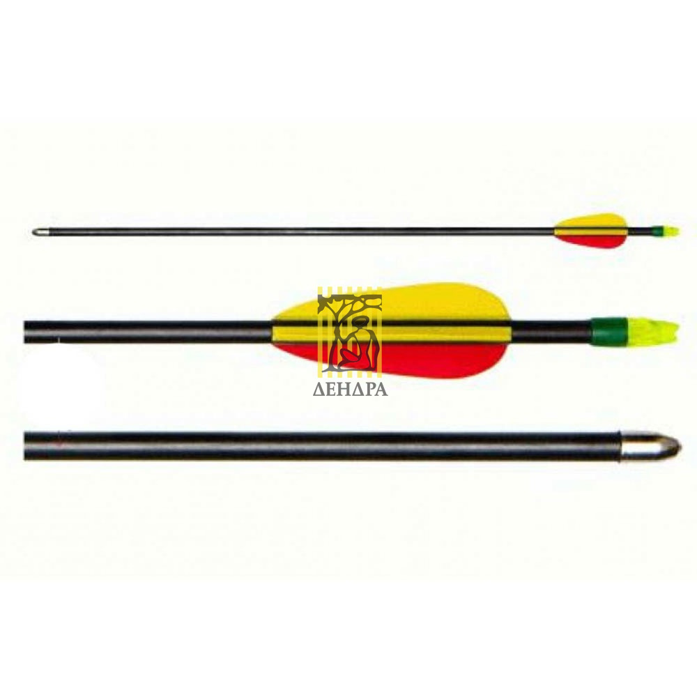 Стрела для лука, материал фиброглас, длина 30", резиновое оперение 4", спортивный наконечник, цвет ч