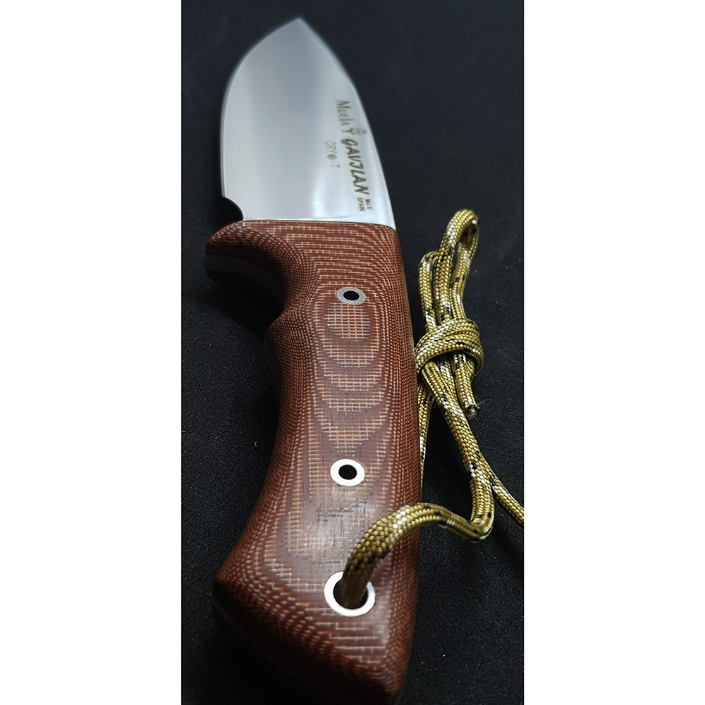 Нож "GAVILAN" с фикс клинком длиной 13 см, рукоять красная микарта, ножны кожа