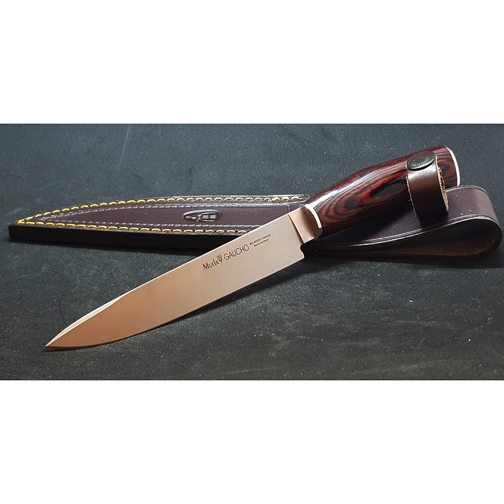 Нож "GAUCHO" с фикс клинком длиной 16 см, рукоять Pakka wood, ножны кожа