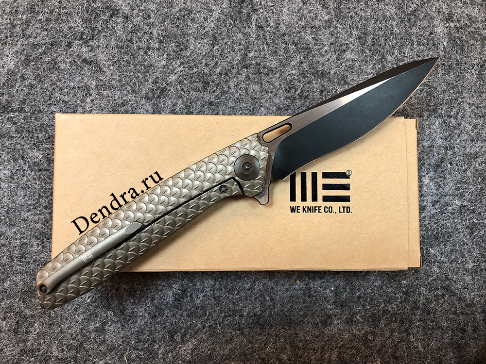 Нож 604L, цвет бронза, сталь CPM-S35VN, Drop Point, длина клинка 97 мм, рукоять титан, frame-lock