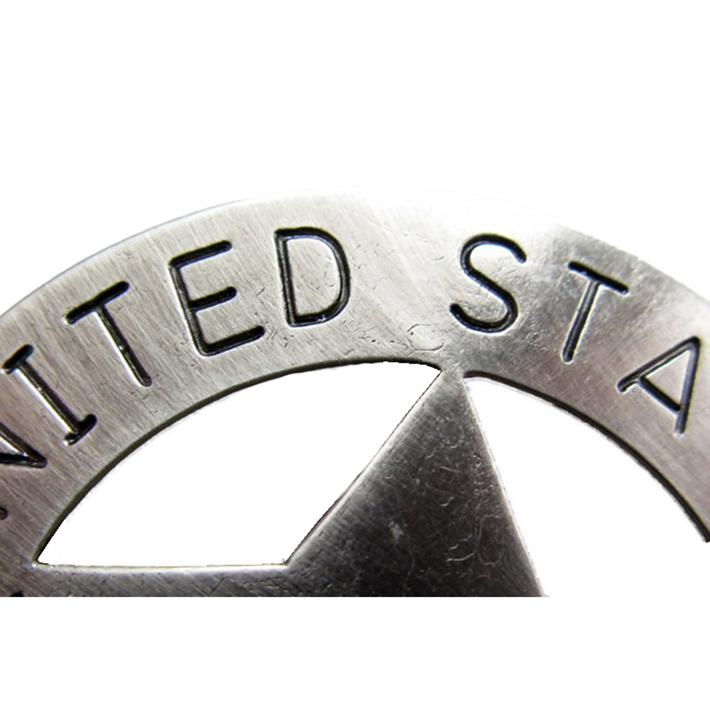 Значок службы маршалов США из металла, с иглой для крепления, сталь