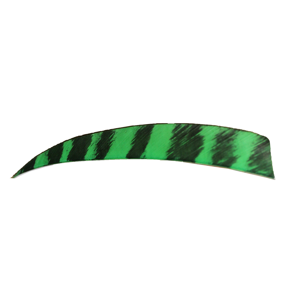 Оперение для стрел Ozark, форма Shield, размер 3", цвет зеленый в полоску, 100 шт/уп