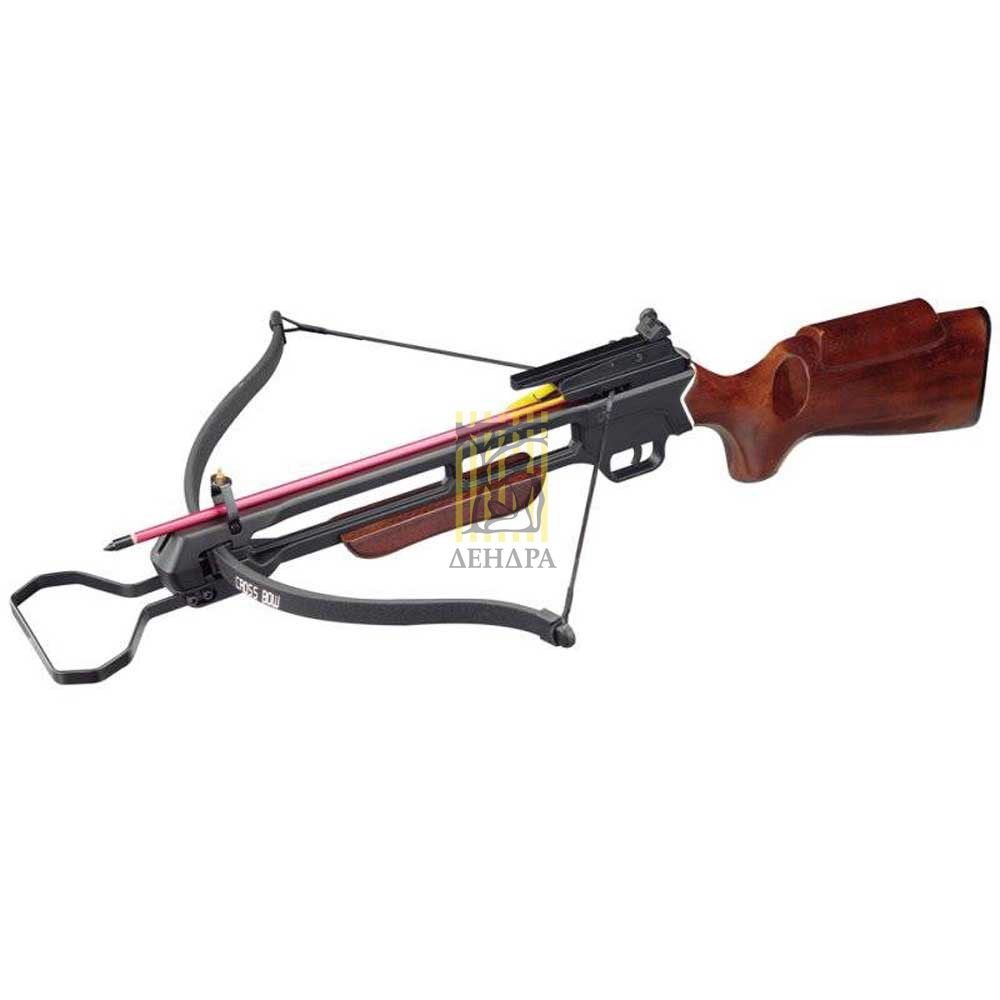 Арбалет рекурсивный силой 95Lbs, ствол алюминий, приклад темное дерево, 2 алюминиевые стрелы