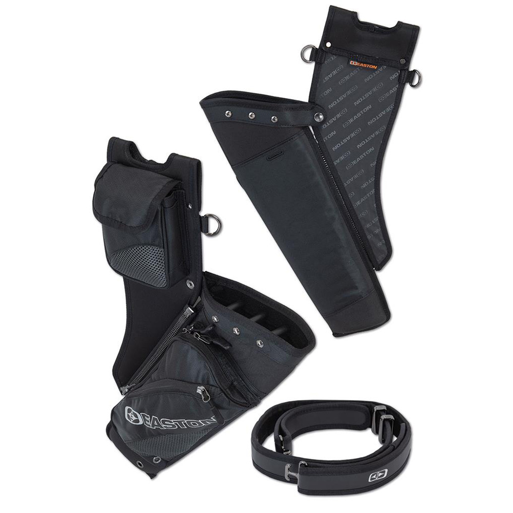 Кивер (колчан) для стрел Deluxe, с ремнем, правый, цвет черный