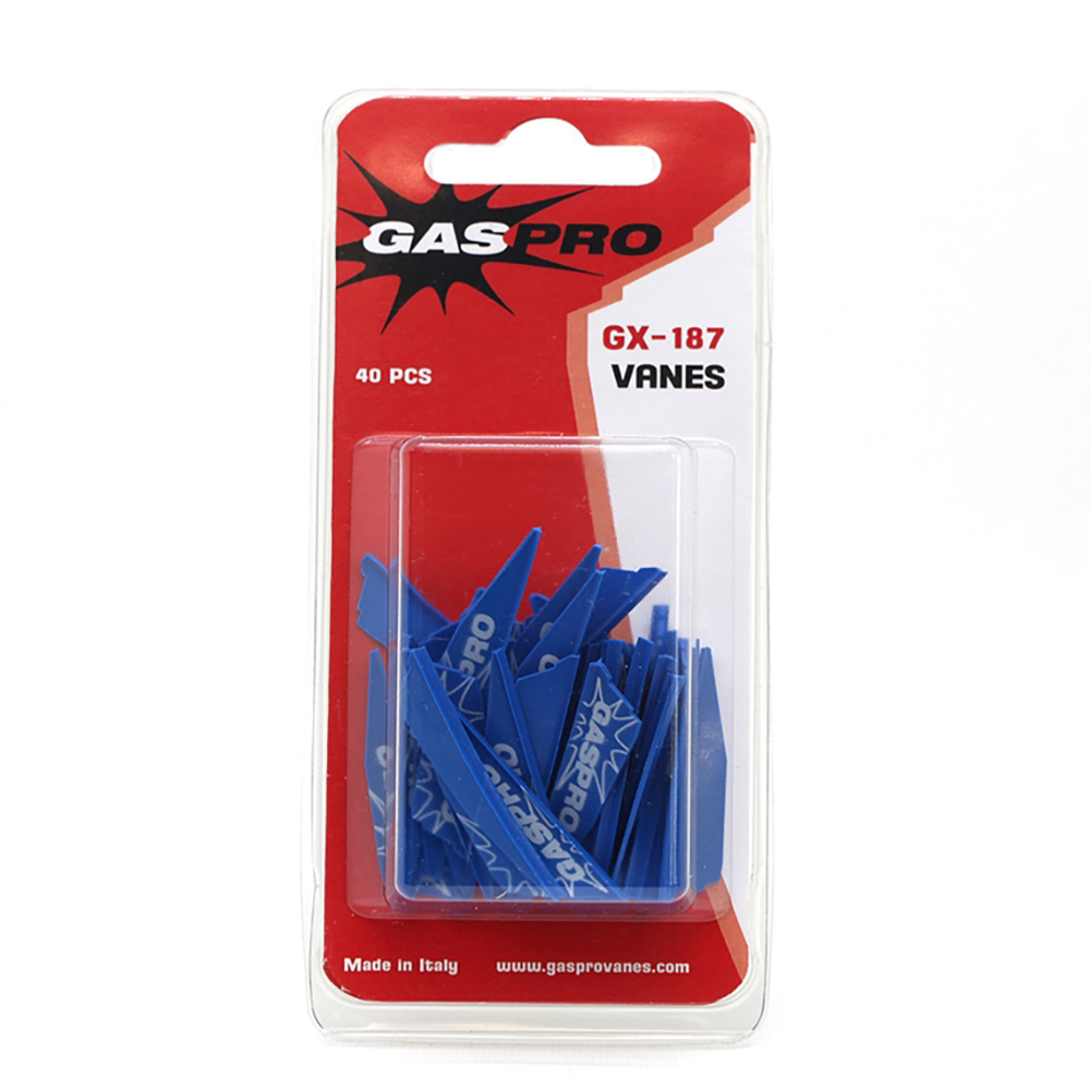 Оперение для стрел GX-187, размер 1.87", форма Shield, цвет синий, 40 шт в упаковке