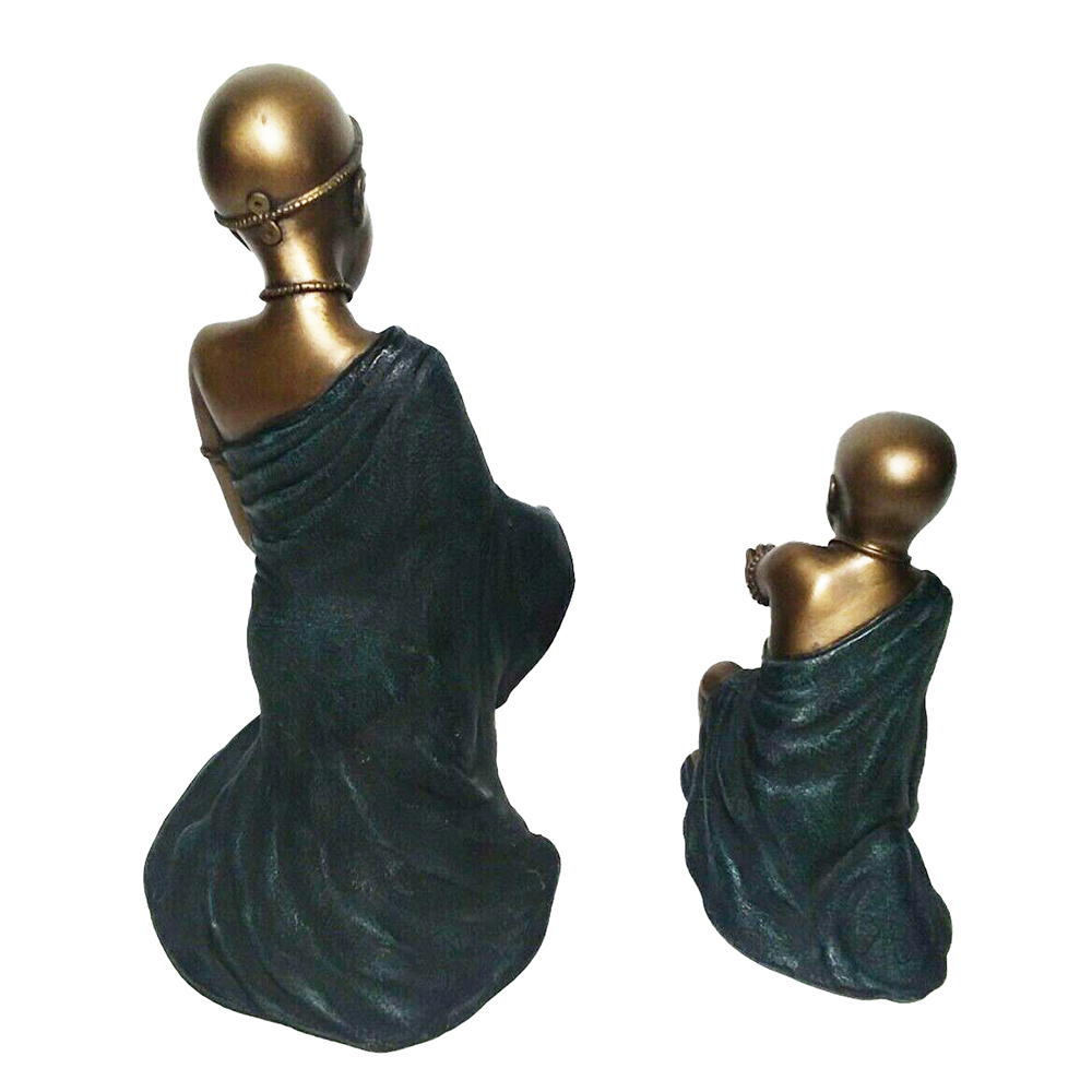 Фигурка Дети Масаи-Нафула и Ньери,сидящ,патина,полистоун